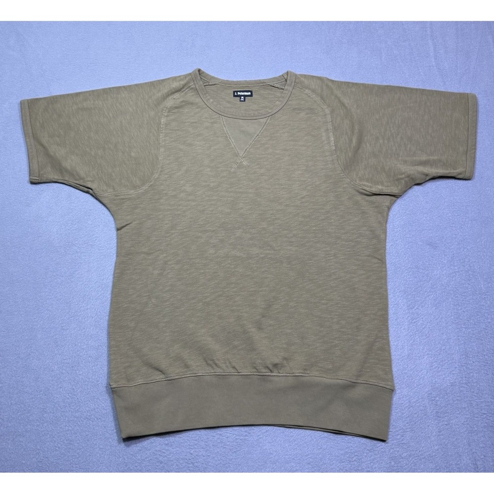 J Peterman Shirt Mens M Olive Sweatshirt Style Pullover Slub Cotton Normcore